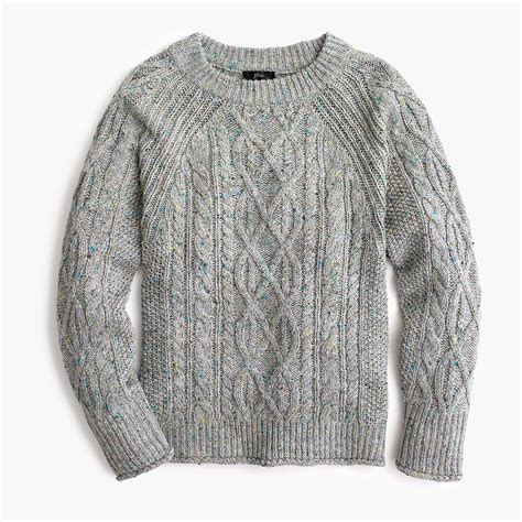 Donegal Cable Knit Crewneck Sweater Women Pullovers J Crew Crew