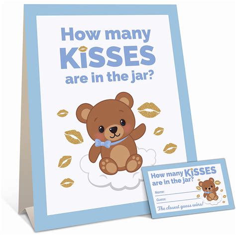 Buy Teddy Bear Baby Shower Games Guess How Many Kisses Game Sign