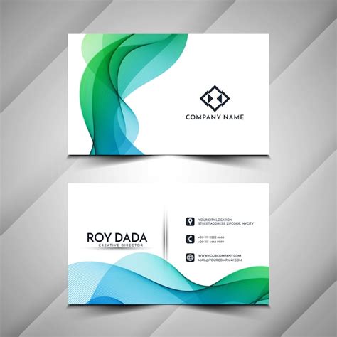 Free Vector Abstract Stylish Colorful Wave Business Card