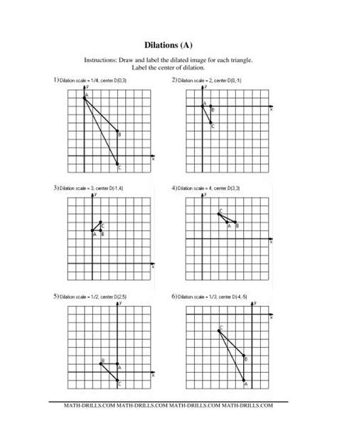 Dilation Geometry Worksheets