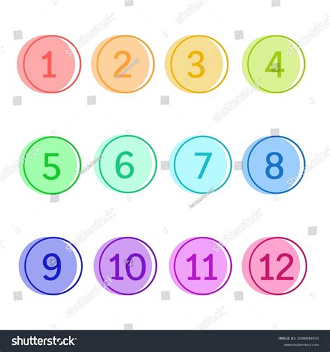 1 12 Colorful Number Pack On Stock Vector (Royalty Free) 2098849255