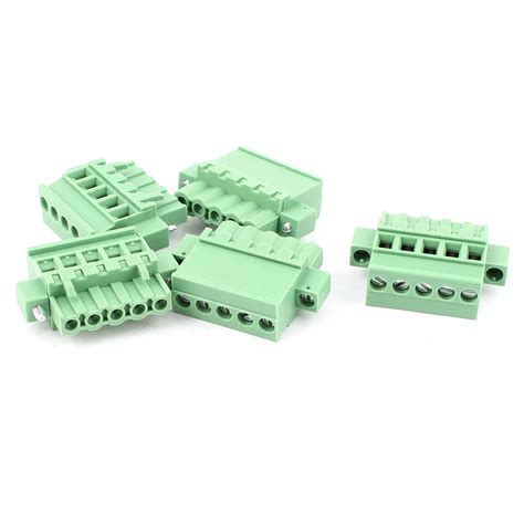 UXCELL 5 Pcs 5 08Mm Pitch 5 Pin Pcb Pluggable Terminal Blocks