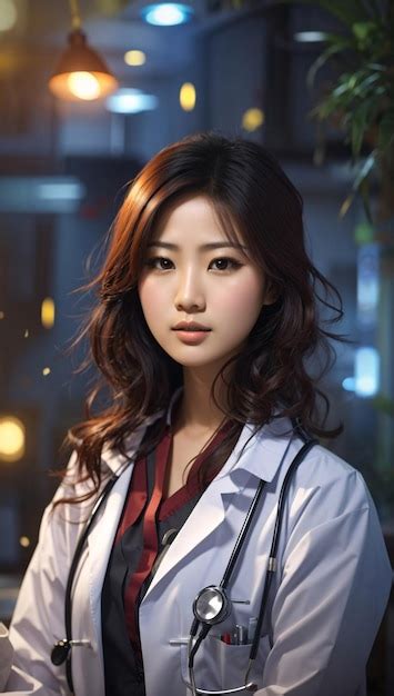 Premium AI Image Asian Female Doctor