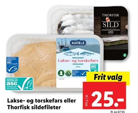 Lakse Og Torskefars Eller Thorfisk Sildefileter Tilbud Hos Lidl