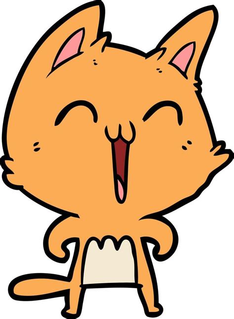 Gato Feliz De Dibujos Animados 12479799 Vector En Vecteezy