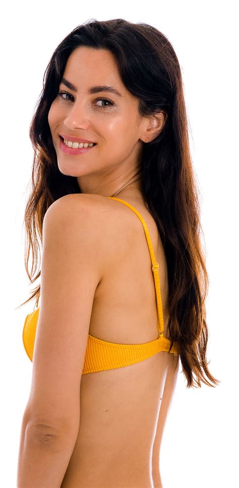 Textured Yellow Balconette Bikini Top Top Eden Pequi Balconet Rio