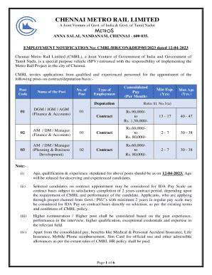 Fillable Online Indianrailways Gov About CMRL Fax Email Print PdfFiller