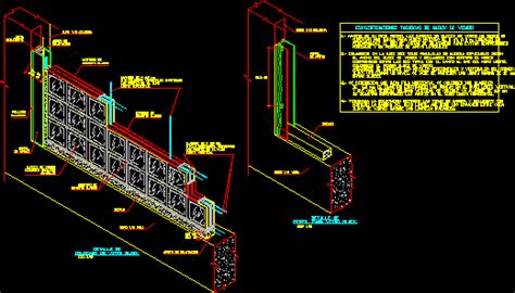 Detalle De Tabique Block De Vidrio En DWG 267 88 KB Librería CAD