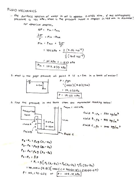 Solution Fluid Mechanics Sample Problems With Solution Studypool