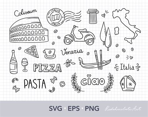 Italy Svg Files Travel Clipart Italy Clipart Png Files Svg Etsy