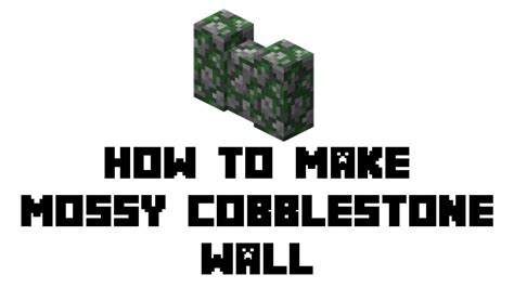 Minecraft Survival How To Make Mossy Cobblestone Wall Youtube