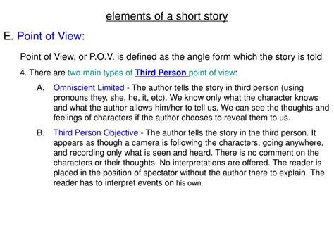 Ppt E Lements Of A Short Story Setting Plot Conflict Character Point