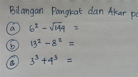 Contoh Soal Bilangan Pangkat Dan Akar Pangkat Matematika Sd Youtube