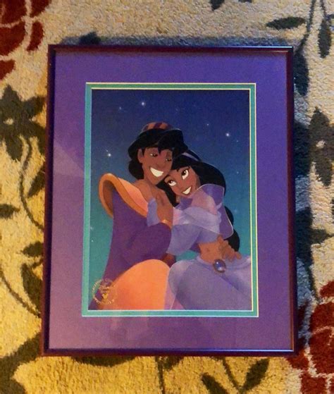 Disney Aladdin And Jasmine Framed Print By Limited Ed