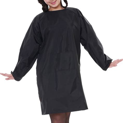 Opromo Womens Long Sleeved Waterproof Apron Smock With Front Pocket