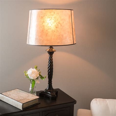 Allen Roth 10 In X 15 In Blonde Mica Stone Drum Lamp Shade In The Lamp Shades Department At