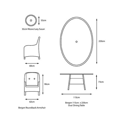 London 8 Seat Oval Dining Set With Weave Lazy Susan And Deluxe 2 X 3m