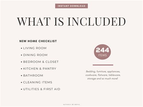 Best New Home Printable Checklist, House Must Haves, First Apartment ...