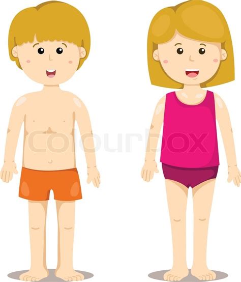 Illustration Of Boy And Girl Standing Stock Vector Colourbox