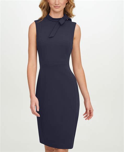 Calvin Klein Bow Neck Dress Macys