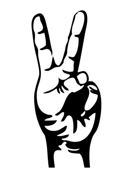 Peace Hand Stecil - ClipArt Best