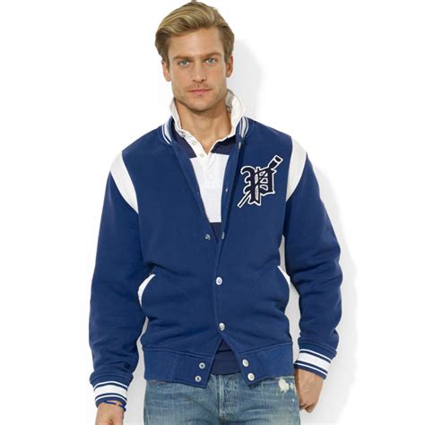 Lyst Ralph Lauren Polo Fleece Varsity Jacket In Blue For Men