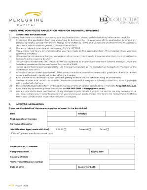 Fillable Online Hedge Fund Portfolios Application Form For Individual