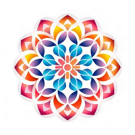 Colorful Mandala Flower Vector Illustration Vibrant Sticker Art Stock