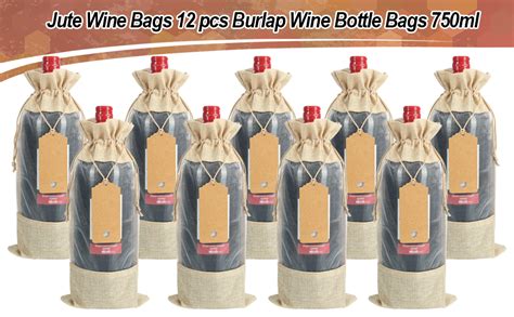 Amazon Shintop Burlap Wine Bags 12 Pcs Wine Gift Bags With Tags