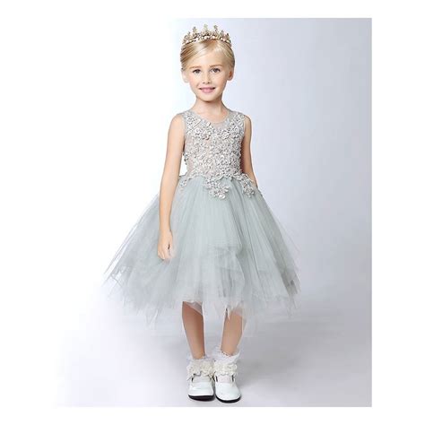 Robe Couleur Gris Perle De C R Monie Pour Petites Filles Partylook