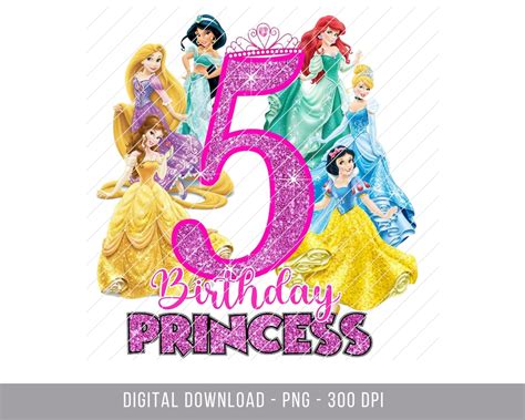 Princess Birthday Shirt PNG Birthday Princess Iron On Happy Birthday