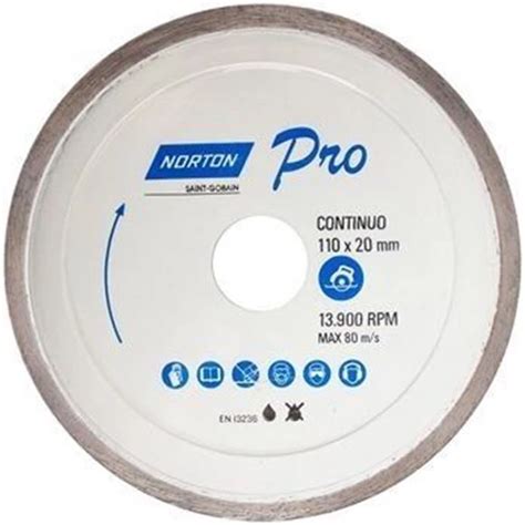 DISCO DIAMANTADO NORTON 230 5 22 2MM CONTINUO PARA PORCELANATO Arco