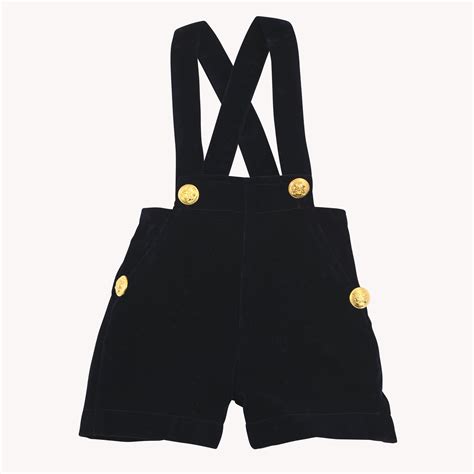 Harper James Navy Canal Suspender Shorts Buttons Bebe