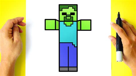 How To Draw Zombie Minecraft Youtube