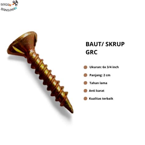 Jual Baut Sekrup Grc Kalsiboard Kuning Per Pcs Shopee Indonesia