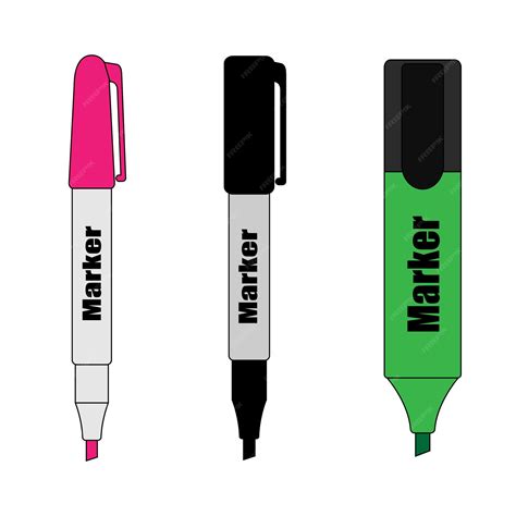 Premium Vector Marker Pens Vector Illustration