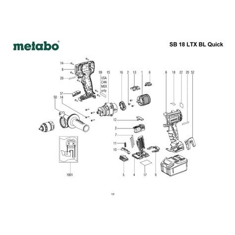 Metabo Spare Parts for Cordless Drill SB 18 LTX BL Quick