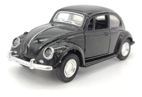 Carrinho De Ferro Miniatura Fusca Carros Brinquedo Cor Preto