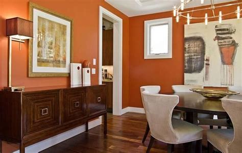 Modern Dining Room Decorating Ideas Orange Paint Colors And Wallpaper