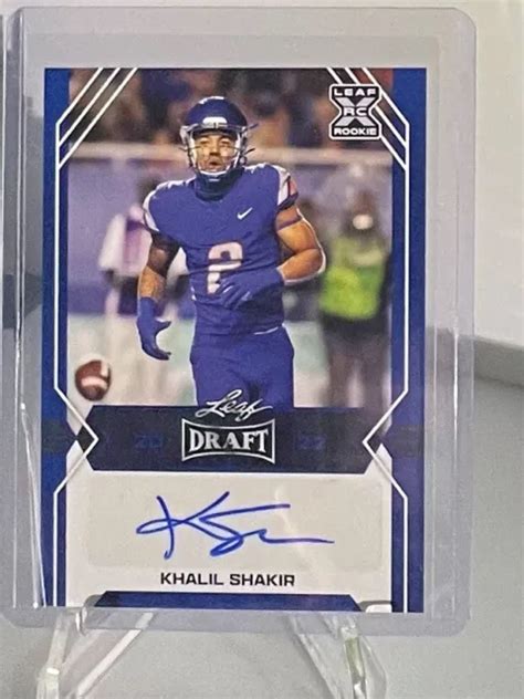 KHALIL SHAKIR 2022 Leaf Draft Bleu Recrue Auto BA KS1 Factures RC EUR