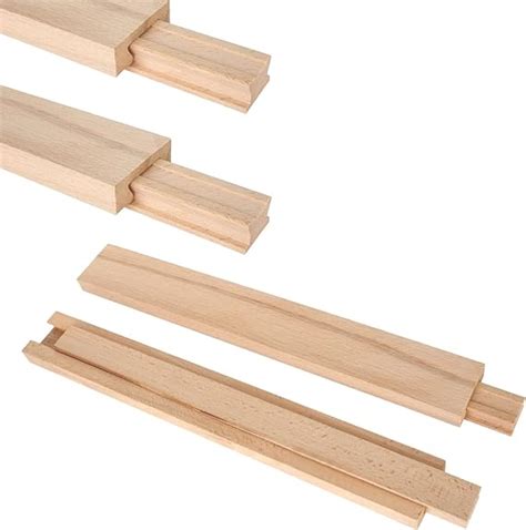 Lot de 6 glissières de tiroir centrales en bois de 35 cm de long rail