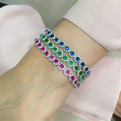 Bracciale Tennis In Argento Con Zirconi Rossi Ma Gi Gioielli