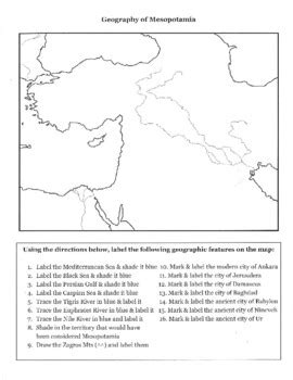 Geography Of Mesopotamia Map Worksheet By EpicHistoryMsK TPT