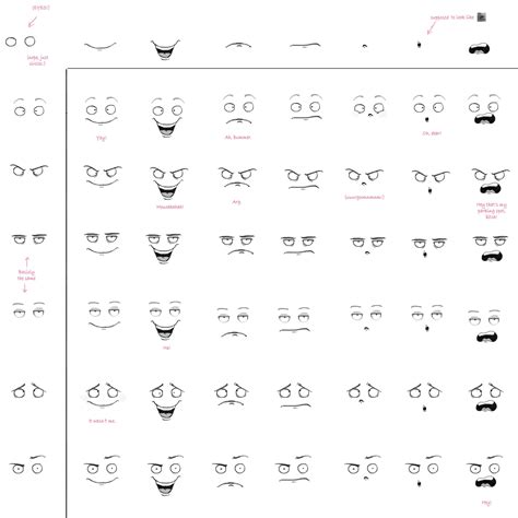 Anime Eyes Reference Sheet - anime1