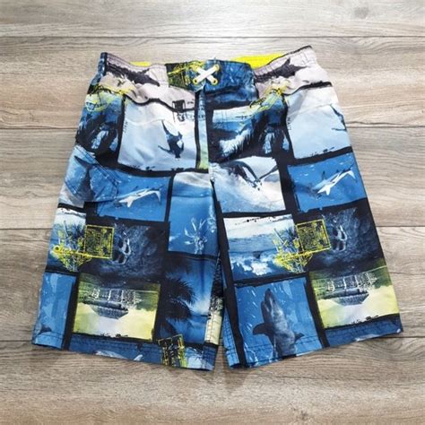 Joe Boxer Swim Joe Boxer Swim Trunks Board Shorts Boy Men Xl 416 Shark Surf 32 Waist Beach