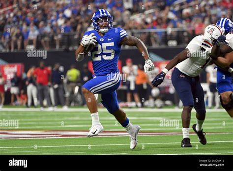 Byu Running Back Tyler Allgeier 25 Runs For A Touchdown Against