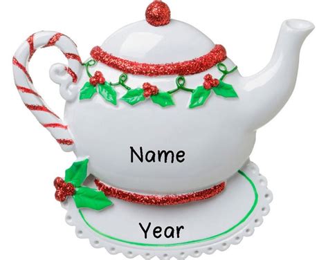 Christmas Teapot Personalized Christmas Tree Ornament Custom Writing Christmas Teapot Ornament ...