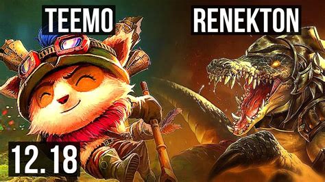 Teemo Vs Renekton Top 5 0 3 2 2m Mastery 700 Games Kr Diamond