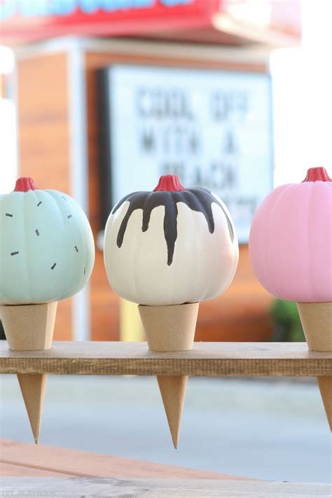 No Carve Ice Cream Pumpkins