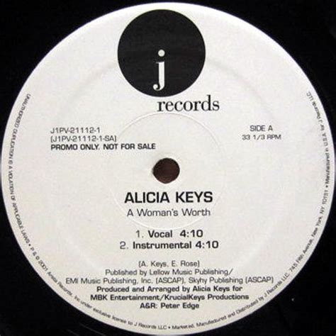 Alicia Keys ‎– A Woman's Worth (2001) Vinyl, Promo, 12" – Voluptuous ...